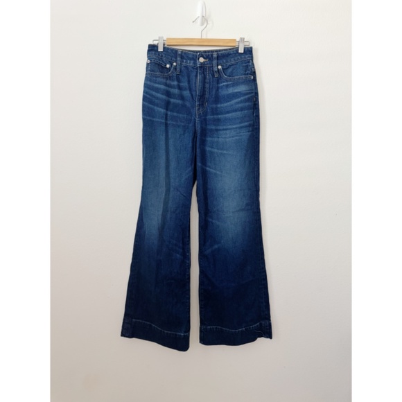 J.Crew Curvy denim wide leg trouser jean Medium Wash 28 - Picture 2 of 9